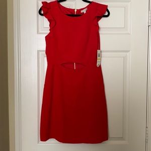 Gianni Bini Red Cutout Ruffle Dress
